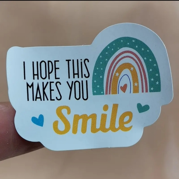 **LAST SET* 24 Rainbow "I hope this makes you smile" stickers - Picture 1 of 2